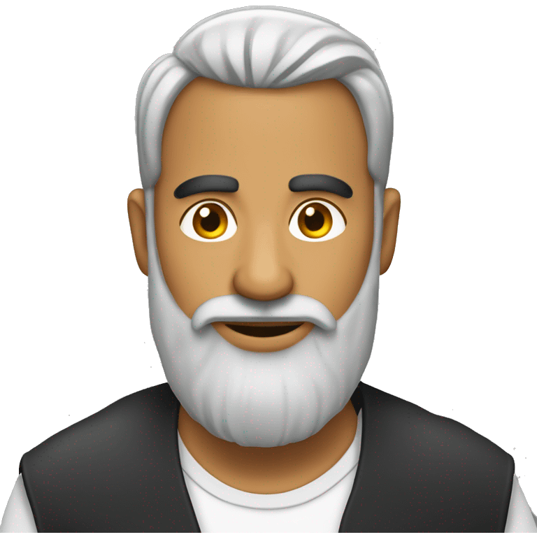 Pujabi man with beard with poha emoji