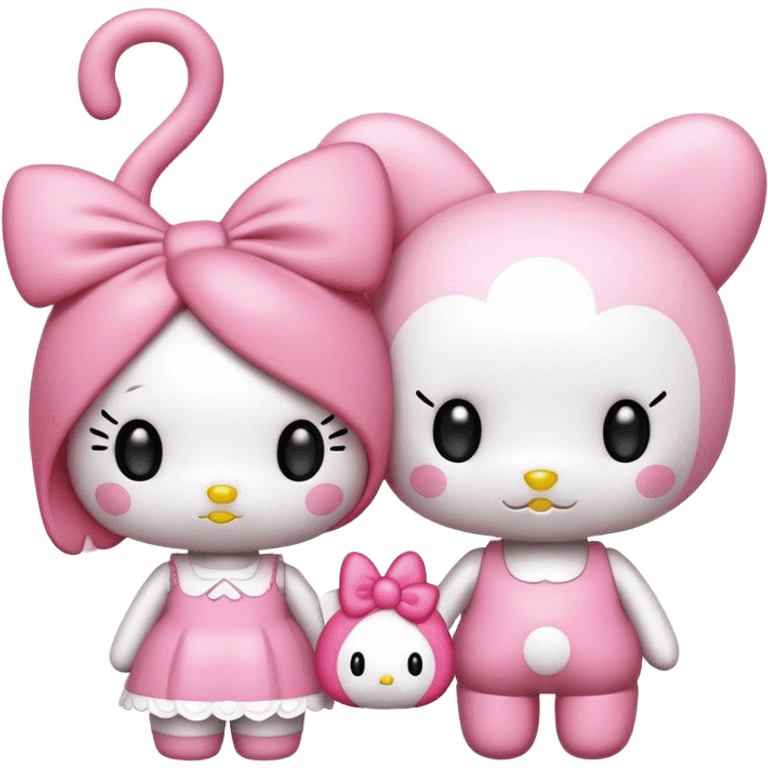 Hello kitty with mymelody  emoji