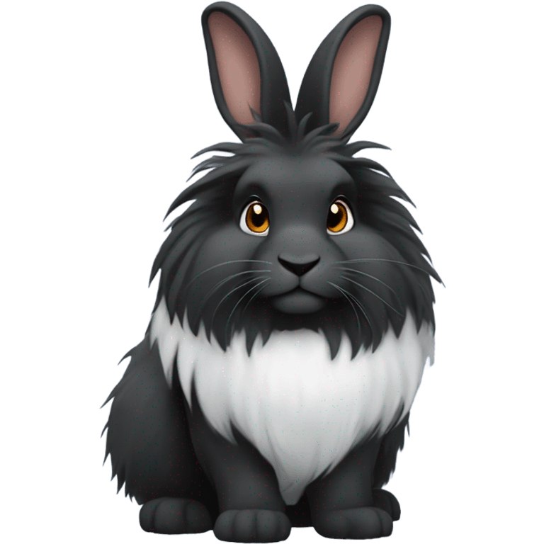 Black lionhead rabbit emoji