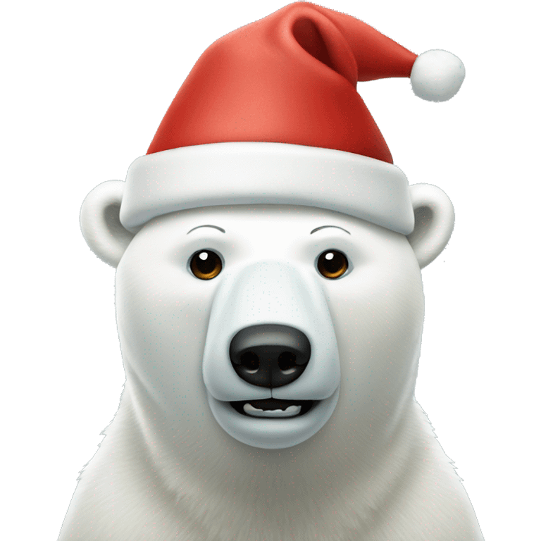 polar bear with christmas hats emoji