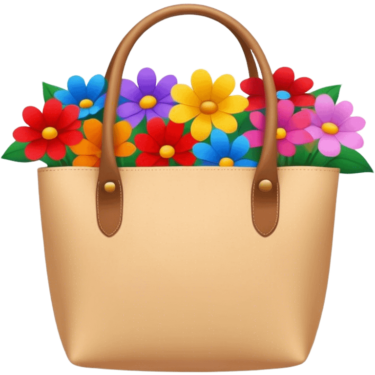 tote bag with flowers emoji