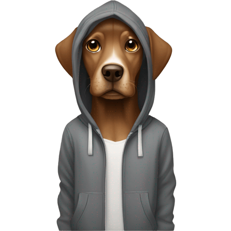 Brown Dog wearing a hoodie  emoji