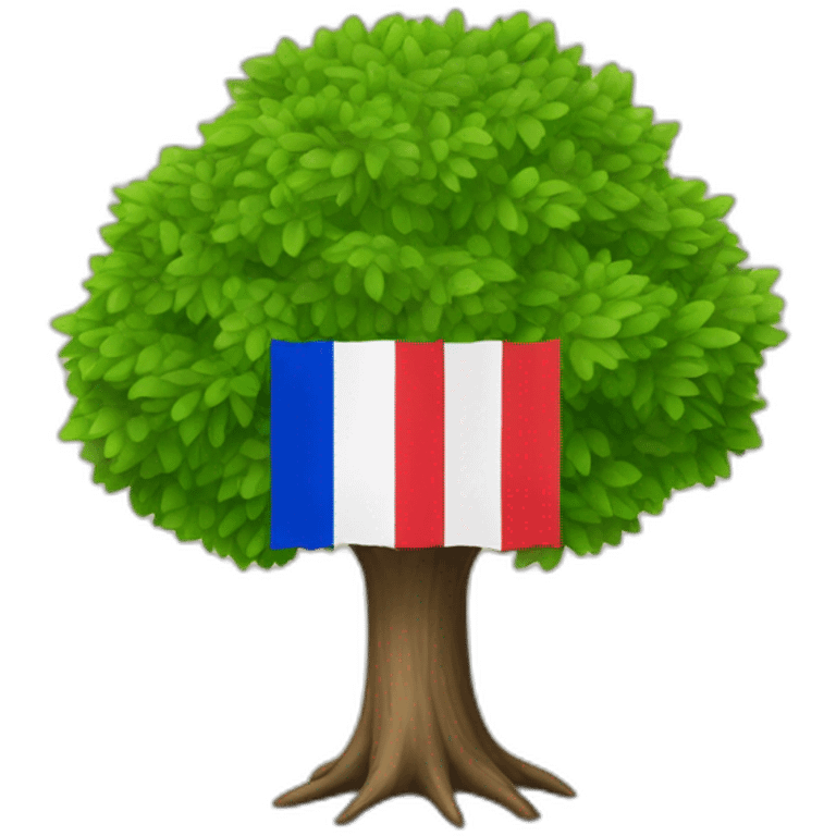 Tree with french flag emoji