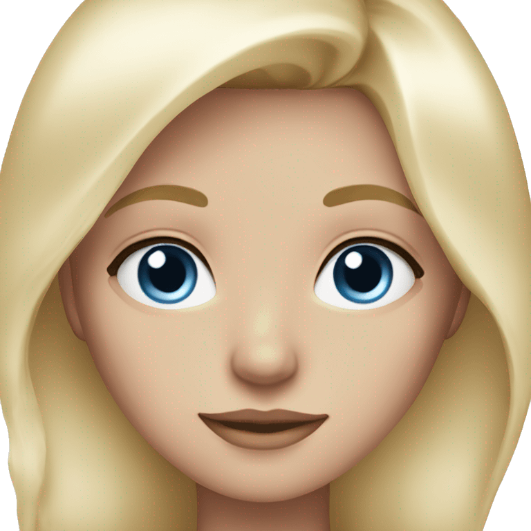 Blonde Girl With Blue Eyes, long eyelashes and light pink outfit emoji