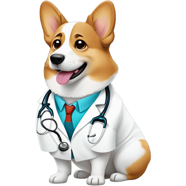 Corgi dog as a doctor emoji