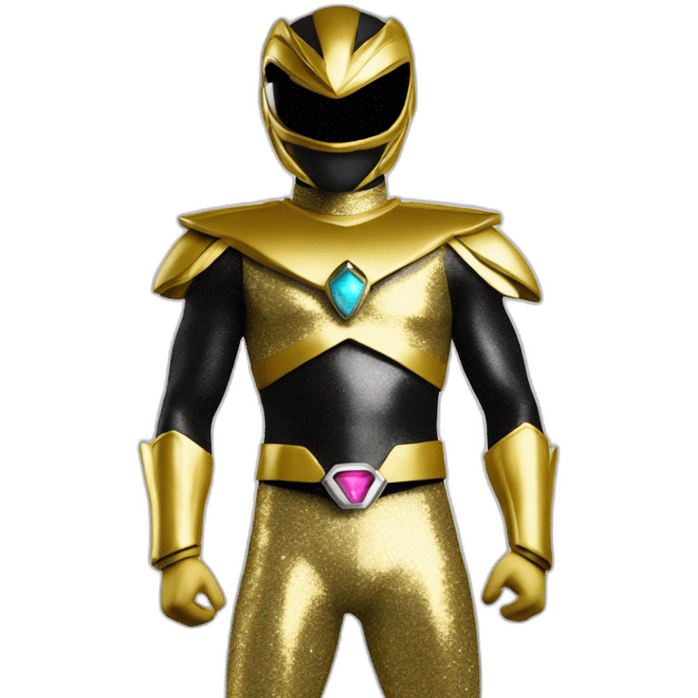 glitter golden black power ranger full body emoji