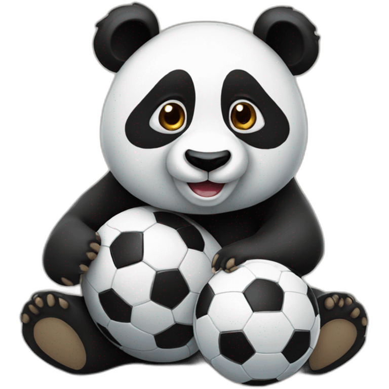 panda with a soccer ball emoji