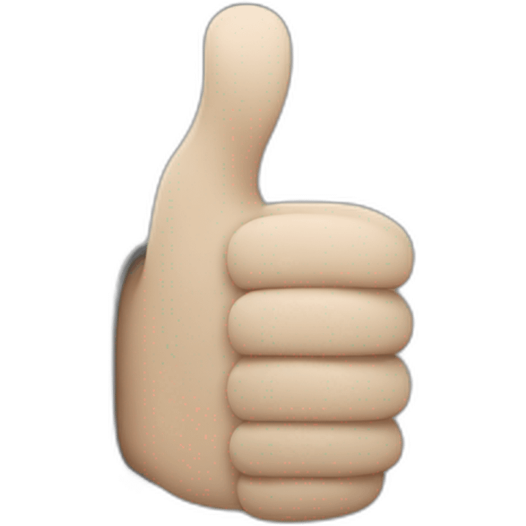 Glitchy grey thumbs up with two thumbs emoji