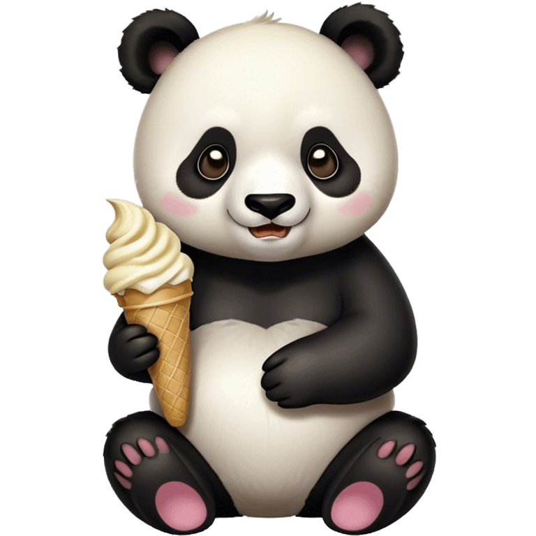 Panda eating ice cream emoji