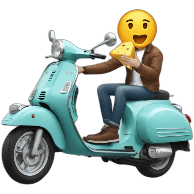 Eating ice on vespa emoji