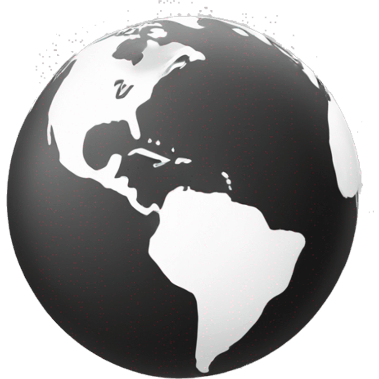 Black and white globe  emoji