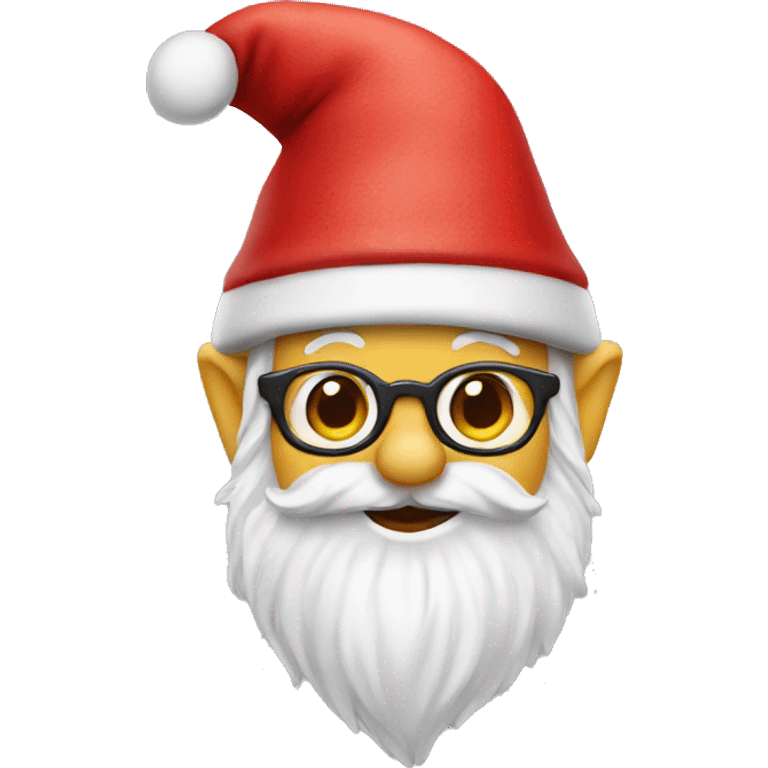 Gnome with Christmas glasses and hat emoji