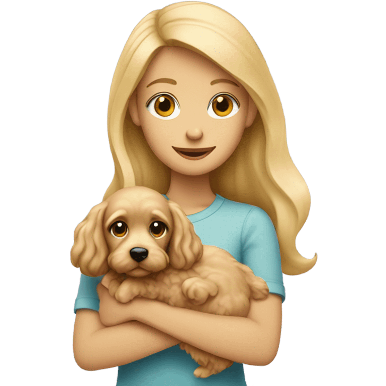 Blonde girl with cockapoo emoji