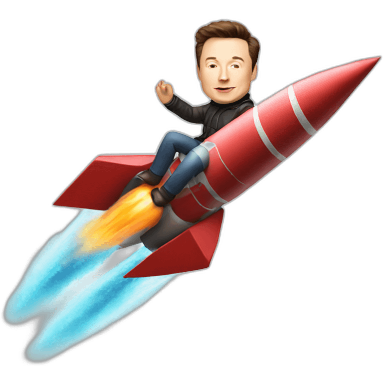 elon musk riding a rocket emoji