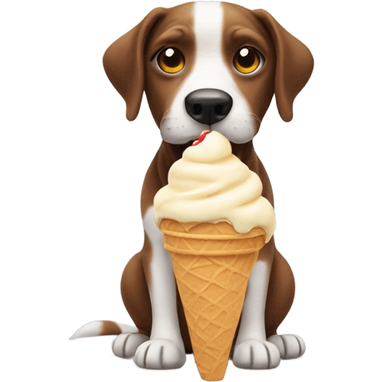 Dog eating ice cream  emoji