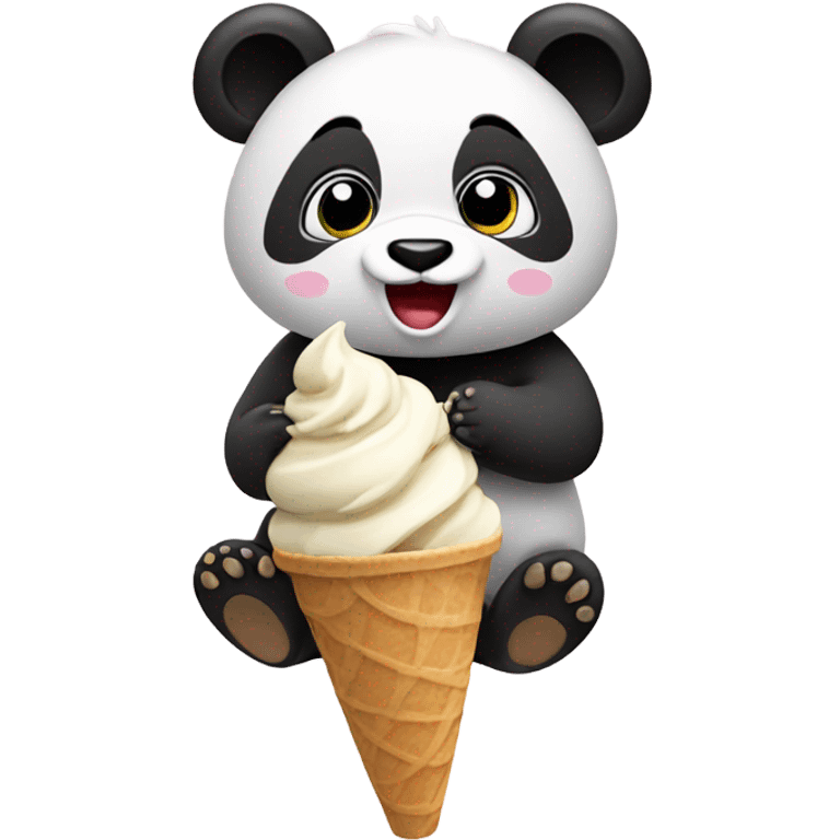 Panda eating ice cream emoji