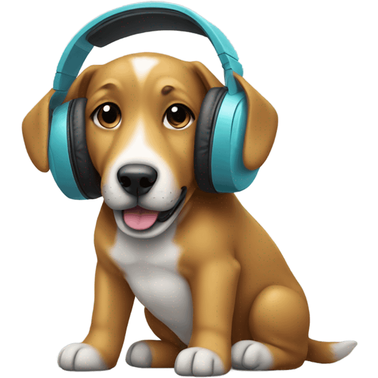 dog with headphones  emoji