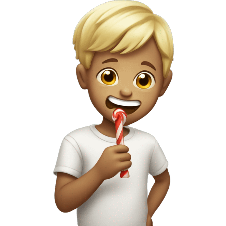 boy winking naughtily with lollipop in mouth emoji