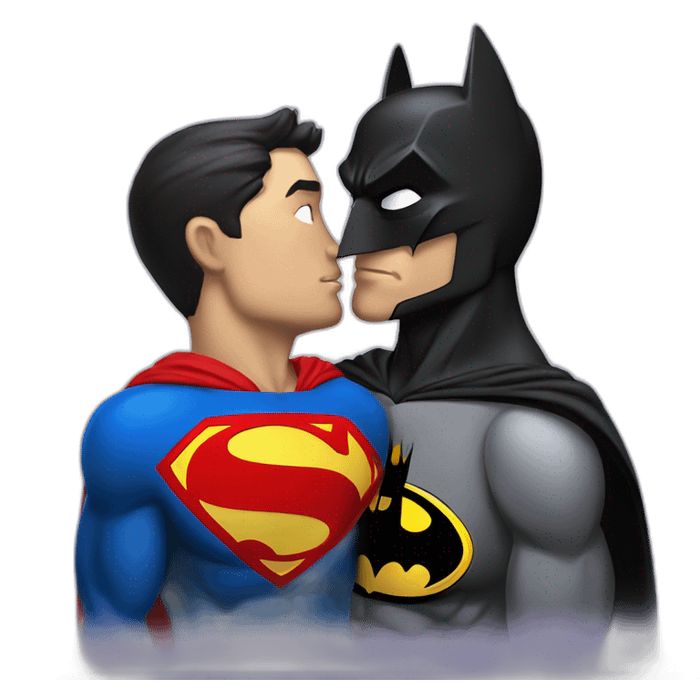 batman kiss superman emoji