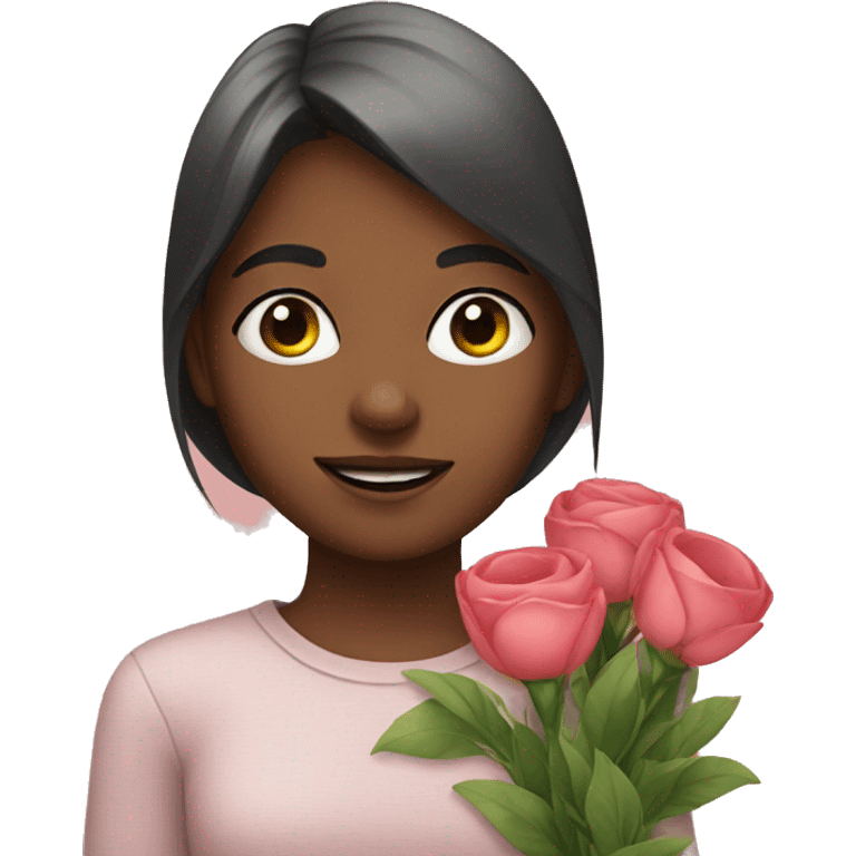 Girl with flowers  emoji