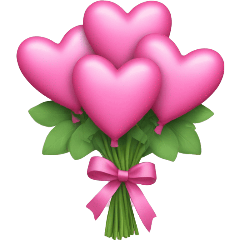 Bouquet of pink hearts with a bow emoji