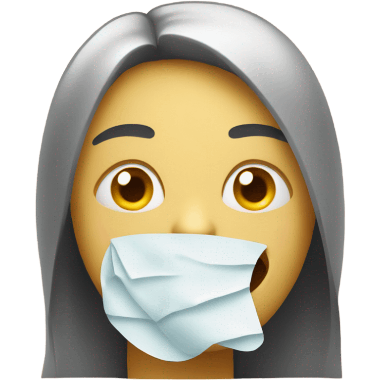 Sick emoji with runny nose emoji