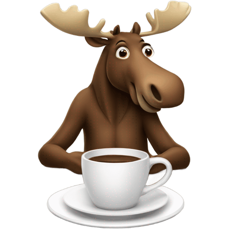 Moose drinking coffee  emoji