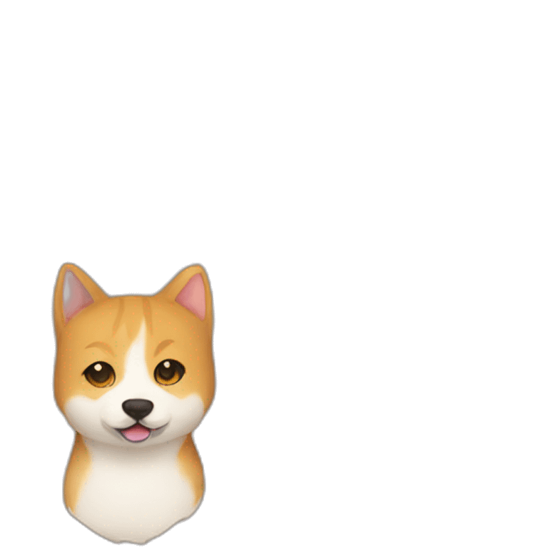 a cat with a shiba inu emoji