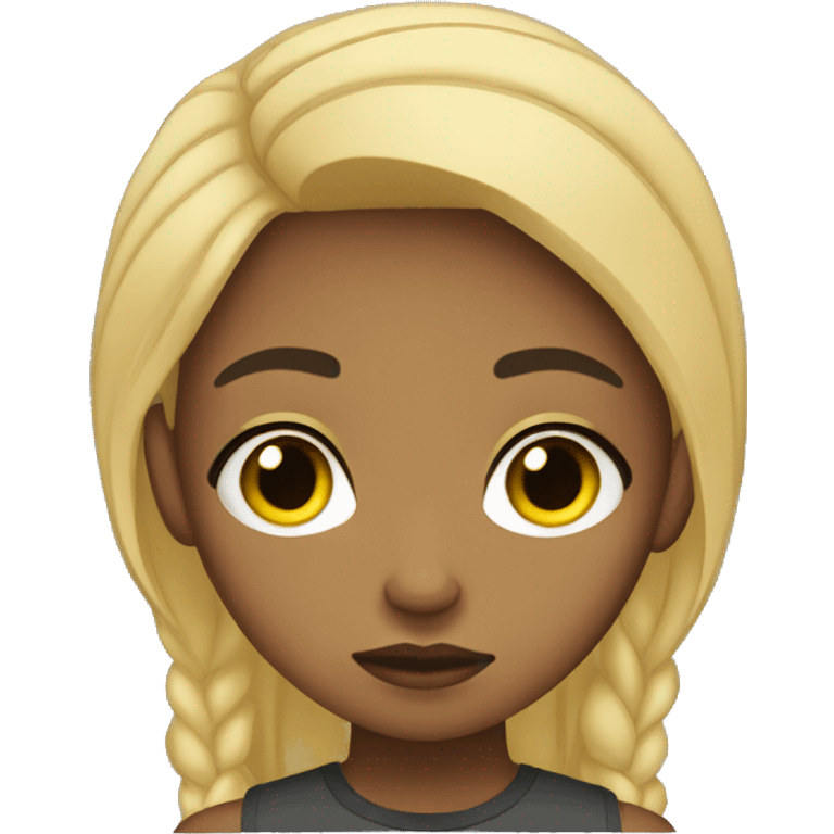 Lightskin black girl with blonde hair sad emoji