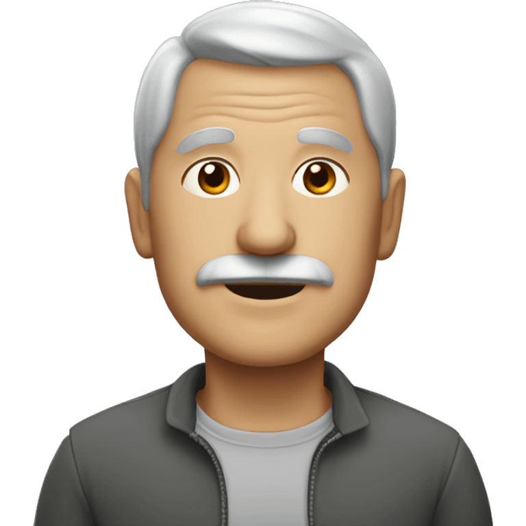 grandpa with grey hair and a fringe emoji