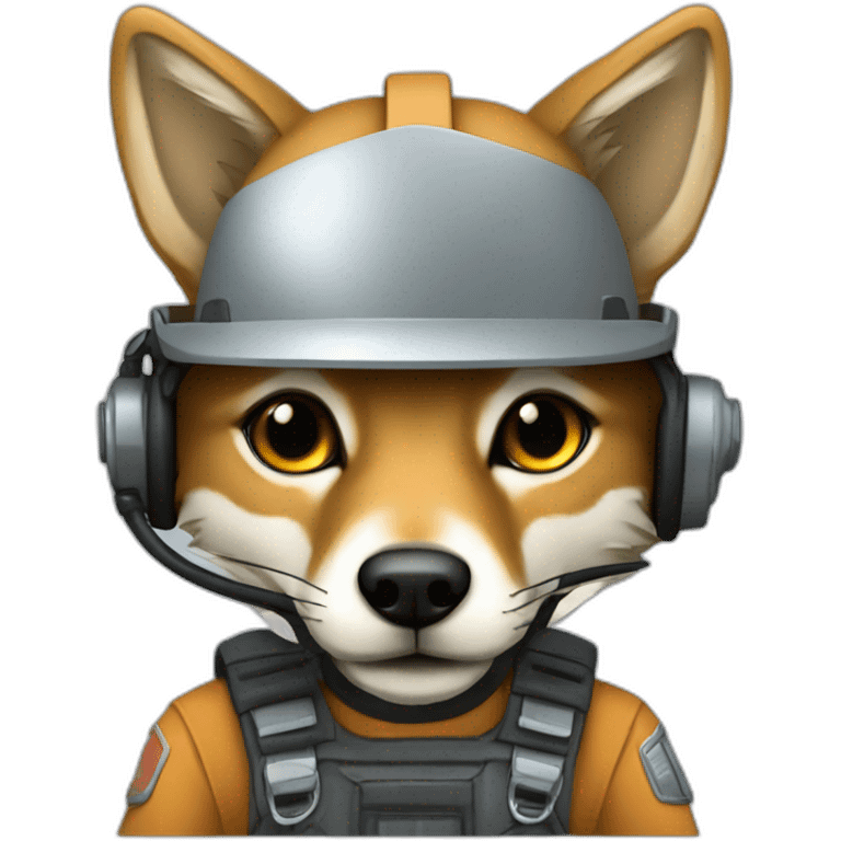 Coyote con casco de ingeniero mecatronico emoji