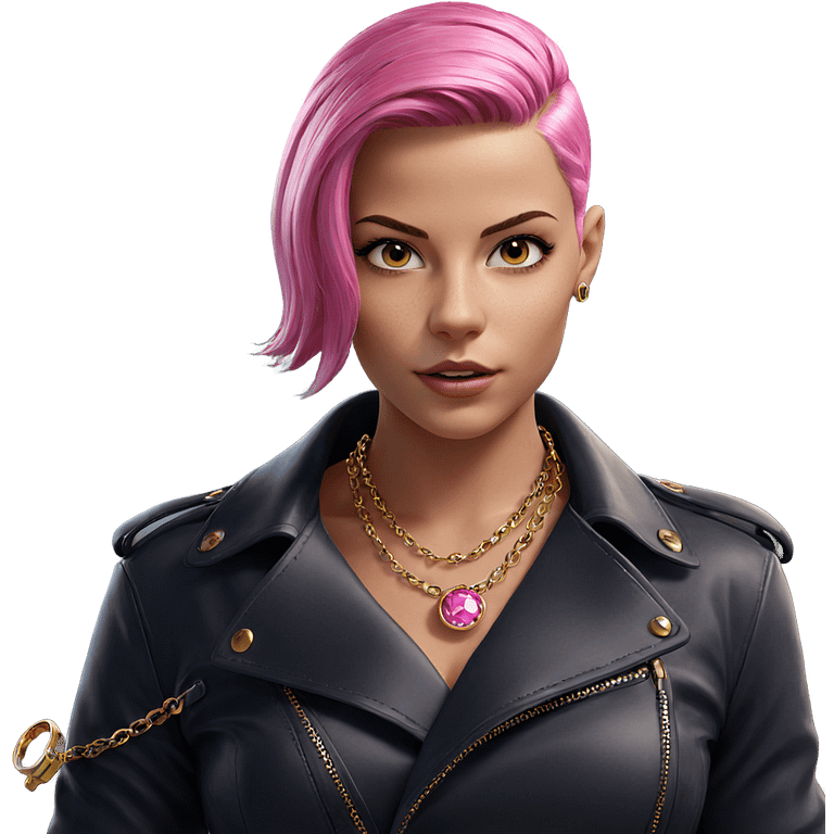 girl with pink hair and jewelry emoji