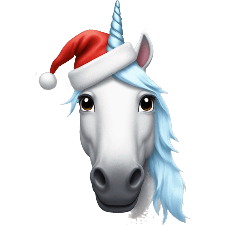 Unicorn with Santa hat emoji