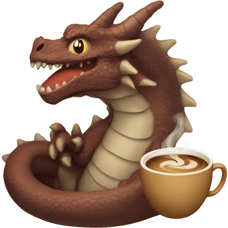 Coffee breathing dragon emoji