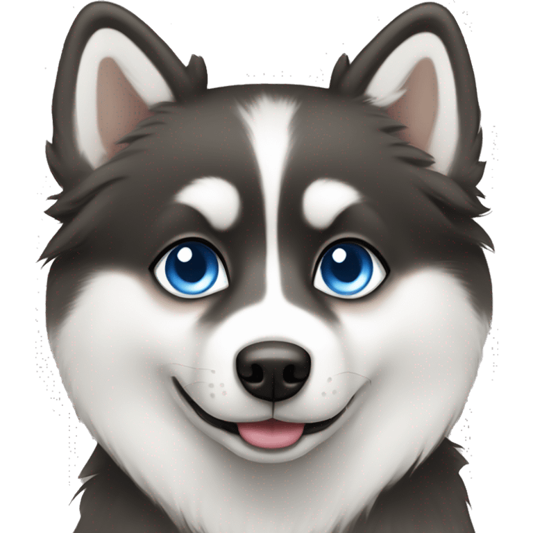 Pomsky with blue eyes emoji