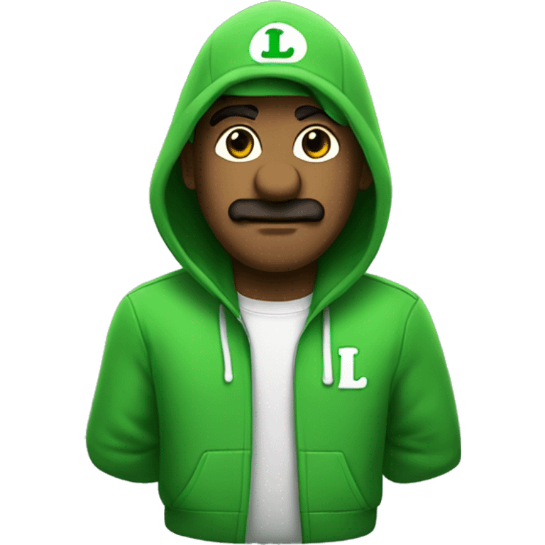 Luigi in a hoodie  emoji