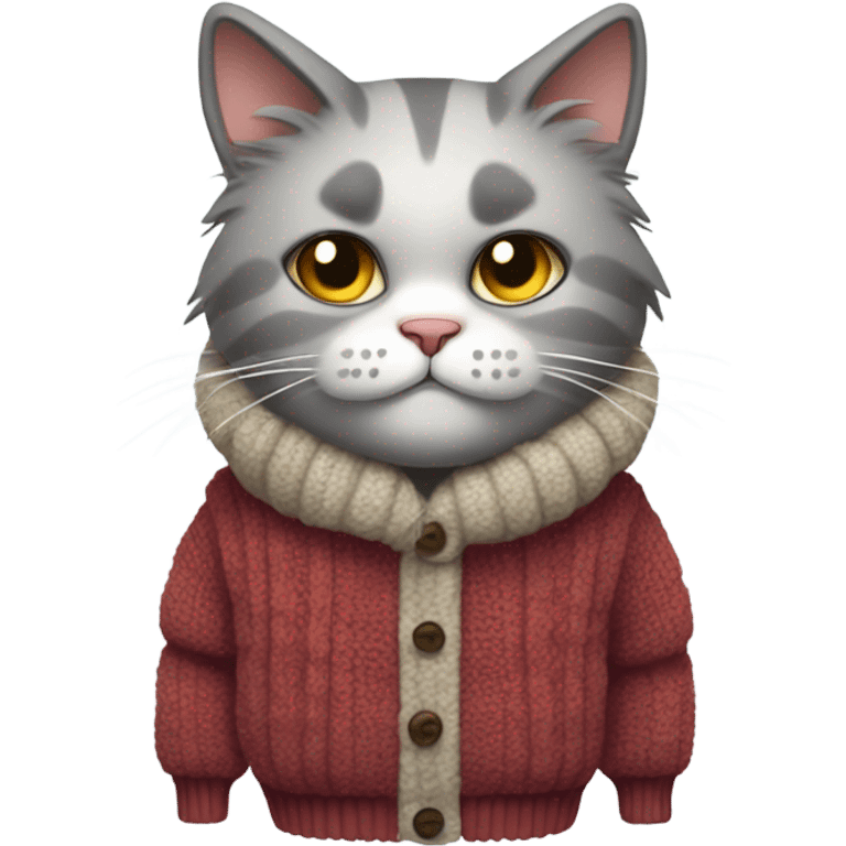 Cat wearing multiple sweaters and still feeling cold emoji