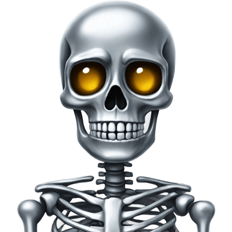 skeleton made out of chrome emoji