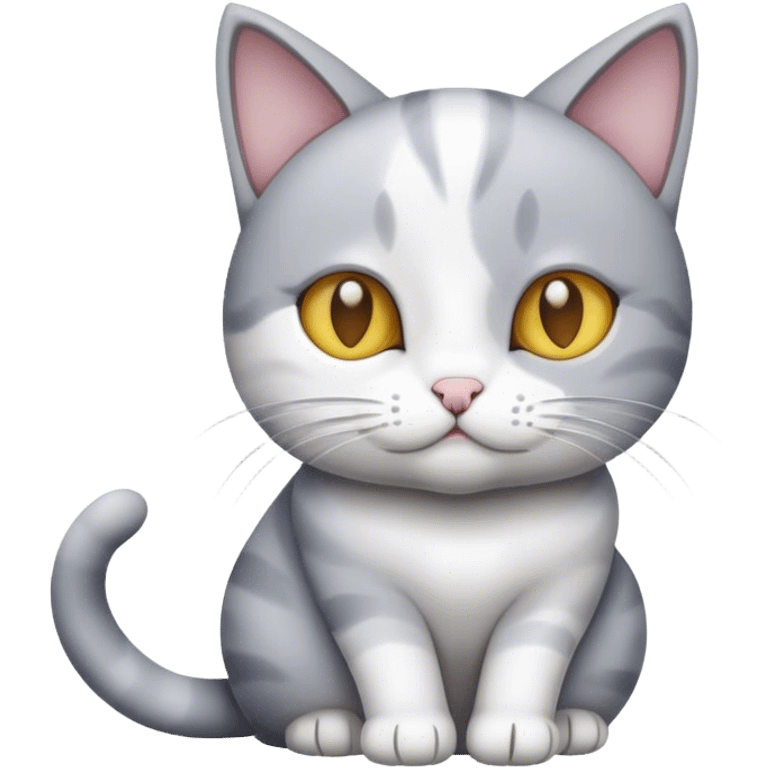 Grey and white cat emoji