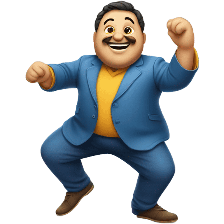 Funny turkish man fat dancing emoji