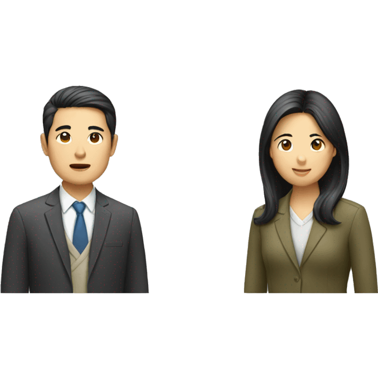 two asian people in discussion emoji