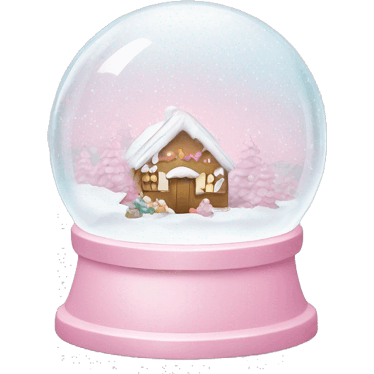 Pastel pink snow globe emoji