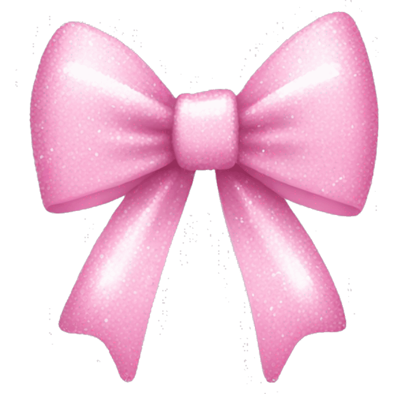 A sparkly baby pink bow emoji