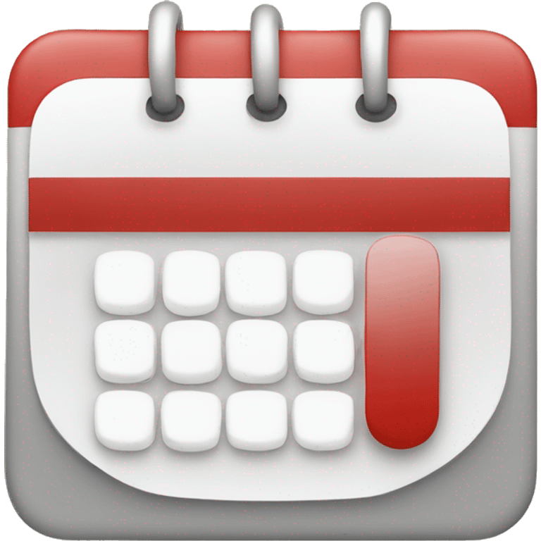 red and white calendar icon emoji