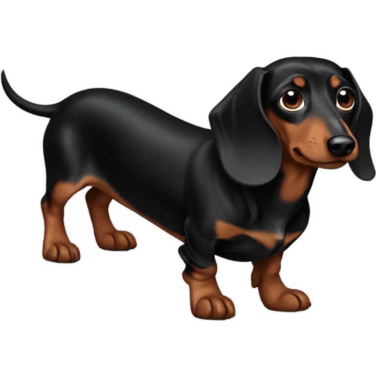 black and brown weiner dog emoji