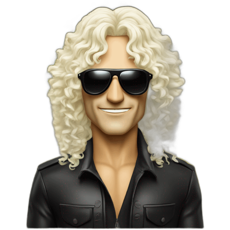 michel polnareff with white sunglasses and long curly blond hairs emoji