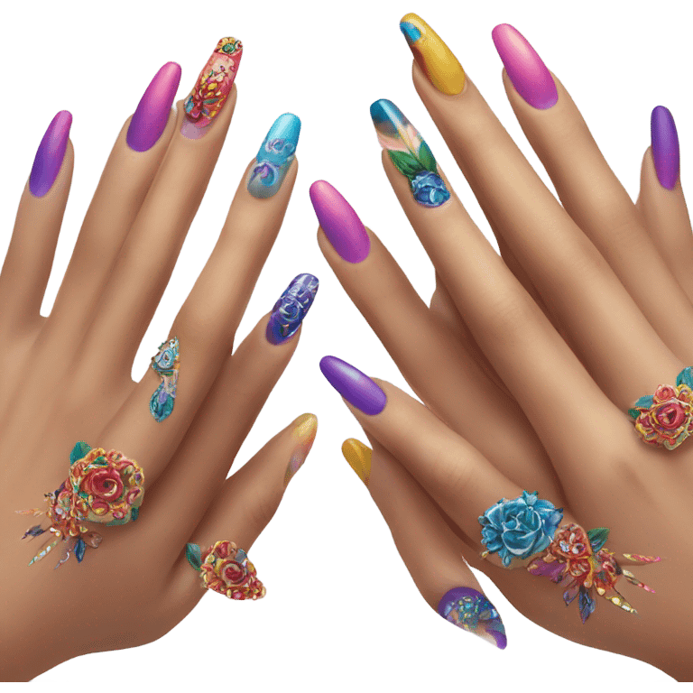 beautiful nails on a girl emoji