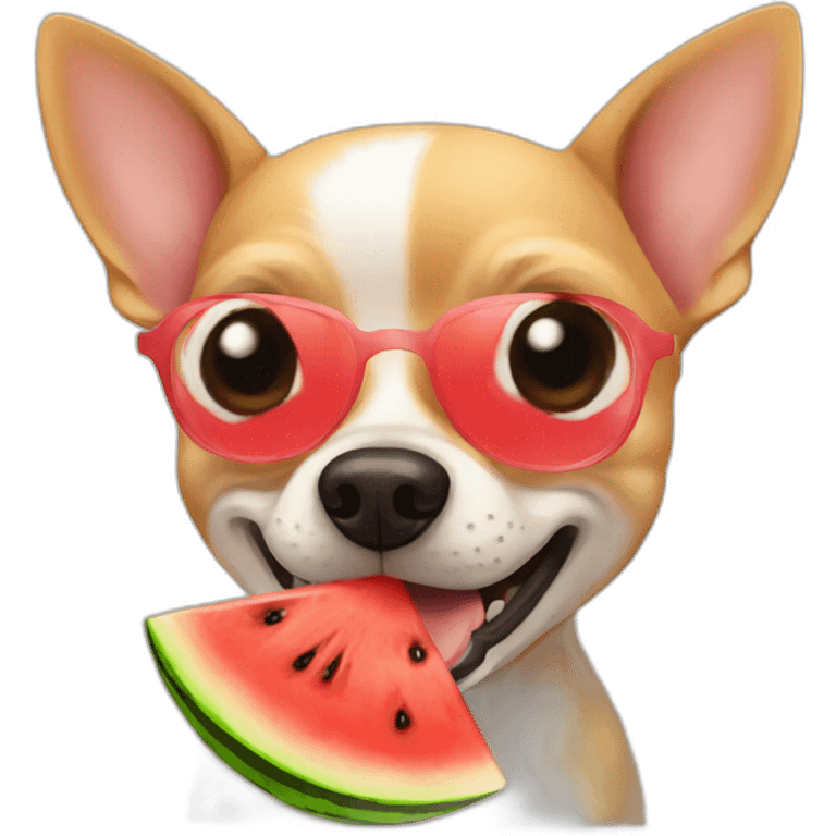 chihuahua eating watermelon emoji