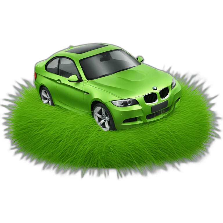 bmw with rollover in grass  emoji