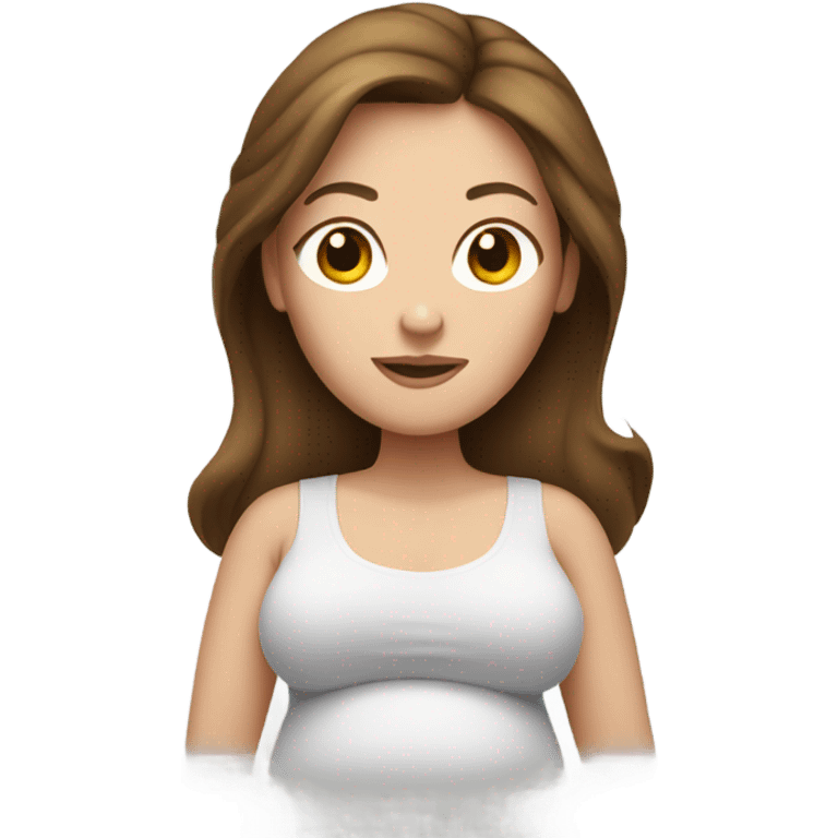 Pregnant white brunette  emoji